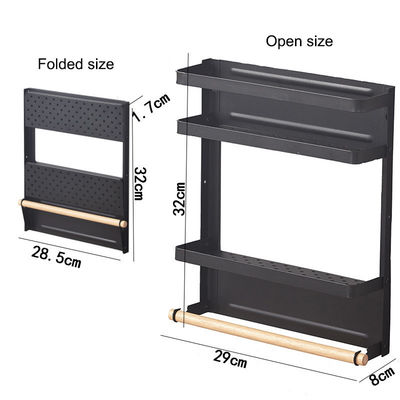 Estantes de almacenamiento Estantes de metal Estante de la nevera Estante magnético de especias Organizador para refrigerador