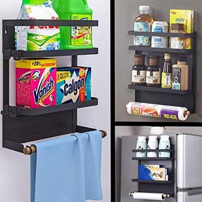 Estantes de almacenamiento Estantes de metal Estante de la nevera Estante magnético de especias Organizador para refrigerador