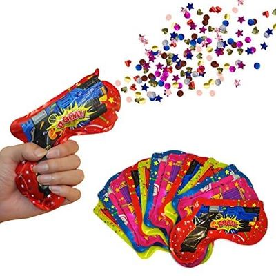 Arma de forma de autoinflación Confetti inflada pistola para el año verde fiesta de cumpleaños de la boda