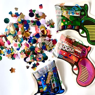 Arma de forma de autoinflación Confetti inflada pistola para el año verde fiesta de cumpleaños de la boda
