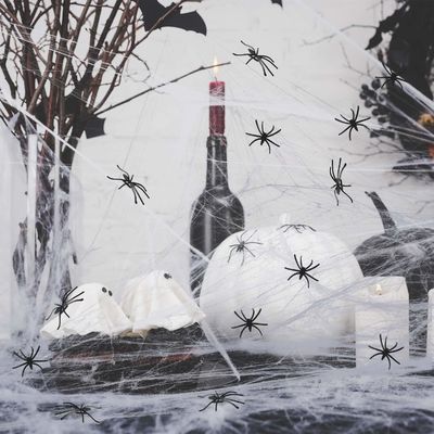 Poliéster Tejido de araña hilo de algodón Decoración de casa embrujada para aderezos de fiesta de Halloween