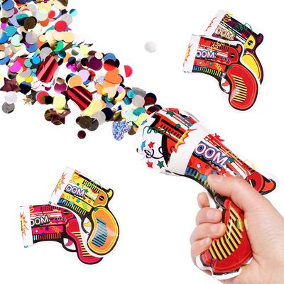 Arma de forma de autoinflación Confetti inflada pistola para el año verde fiesta de cumpleaños de la boda