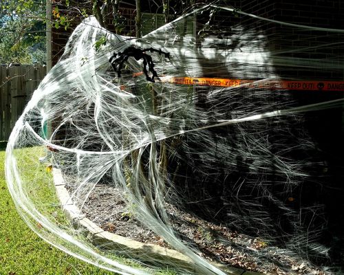 Personalizable Estirado de Halloween Araña Web Scary Scene Requisitos para la Casa Asombrada