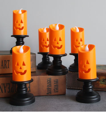 Decoraciones de Halloween Porta velas de calabaza LED Luces nocturnas Lámparas de candeleros Ornamentos 8 * 12cm