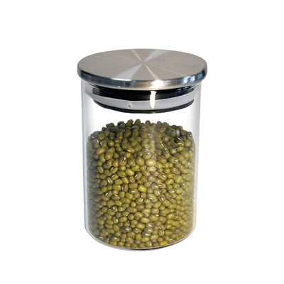 Jar de vidrio con tapa de acero inoxidable para almacenar frutas secas, bocadillos y más en la cocina