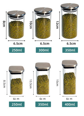 Jar de vidrio con tapa de acero inoxidable para almacenar frutas secas, bocadillos y más en la cocina