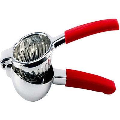 Exprimidor manual de cítricos con mango de goma de silicona y diseño de acero inoxidable
