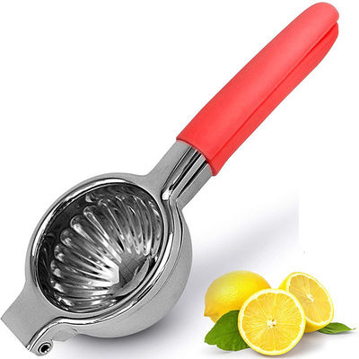 Exprimidor manual de cítricos con mango de goma de silicona y diseño de acero inoxidable