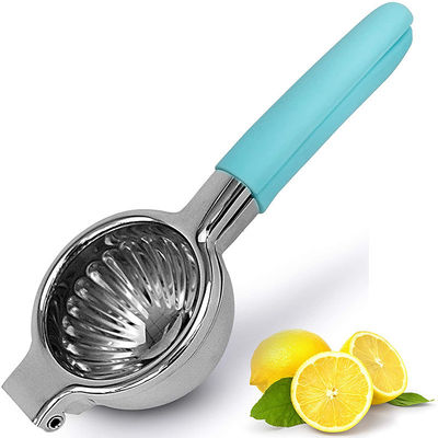 Exprimidor manual de cítricos con mango de goma de silicona y diseño de acero inoxidable