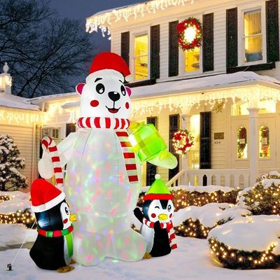 Fiesta y decoración de Navidad Luces LED Papá Noel inflable con logotipo personalizado