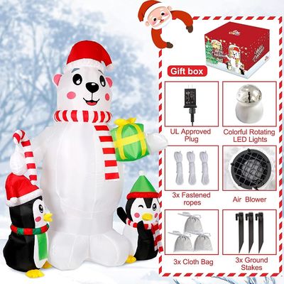 Fiesta y decoración de Navidad Luces LED Papá Noel inflable con logotipo personalizado