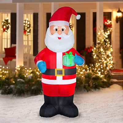 Decoraciones de Navidad para jardines interiores y exteriores 6 pies inflables natales Santa Claus con luces LED verde