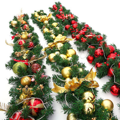 Decoración de banderas de Rattan de Navidad con luces LED y logotipo personalizado