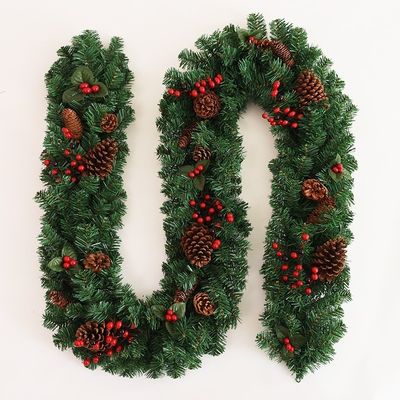 Decoración de banderas de Rattan de Navidad con luces LED y logotipo personalizado