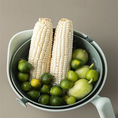302g de polpa de polvo ABS de doble capa de la cesta de drenaje giratoria para lavar verduras extraíble