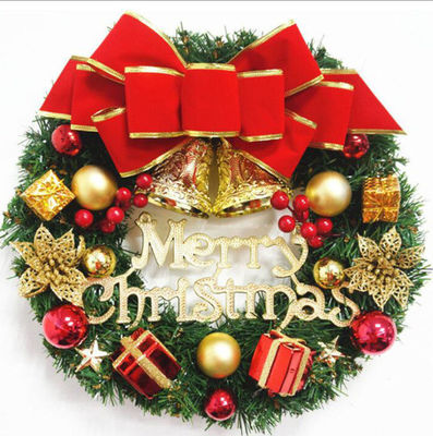 Coronilla redonda XMAS para la puerta de entrada Coronilla de caída con logotipo personalizado
