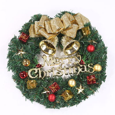 Coronilla redonda XMAS para la puerta de entrada Coronilla de caída con logotipo personalizado