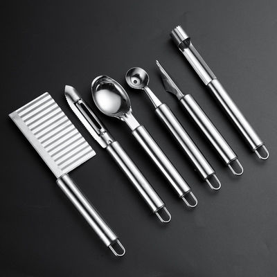 Dispositivos de cocina para restaurantes Conjunto de herramientas de fruta multifuncionales de acero inoxidable de 6 piezas