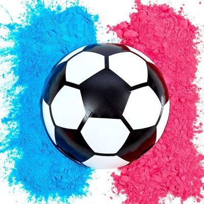 Revelando el género Requisitos Confetti relleno de polvo 14*14*14cm Fútbol para celebraciones de bebés