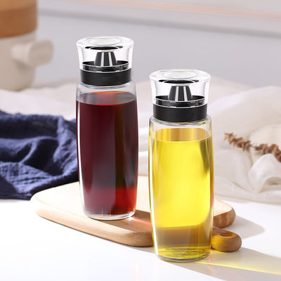 Esprayador de aceite de vidrio Dispensador de vinagre Botella 280ml 9.5oz con bomba de medida de la escala