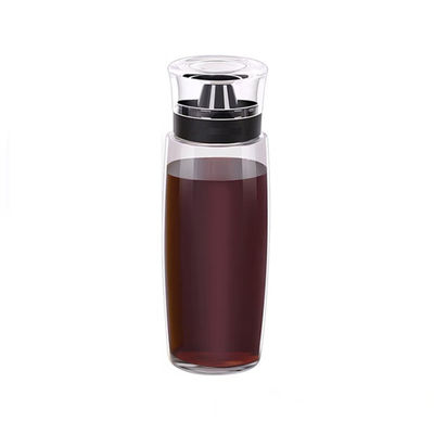 Esprayador de aceite de vidrio Dispensador de vinagre Botella 280ml 9.5oz con bomba de medida de la escala