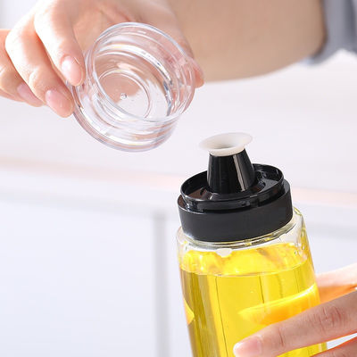 Esprayador de aceite de vidrio Dispensador de vinagre Botella 280ml 9.5oz con bomba de medida de la escala