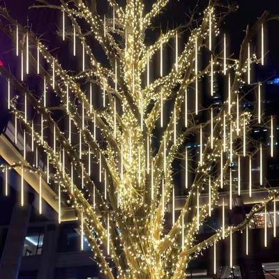 Luces de cuerda LED de hadas de lluvia que cae en diseño de cubo para la decoración del hogar de la fiesta de vacaciones