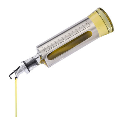 500 ml de capacidad Dispensador de aceite de oliva de acero inoxidable de plata Botella de vidrio con boca de vertido