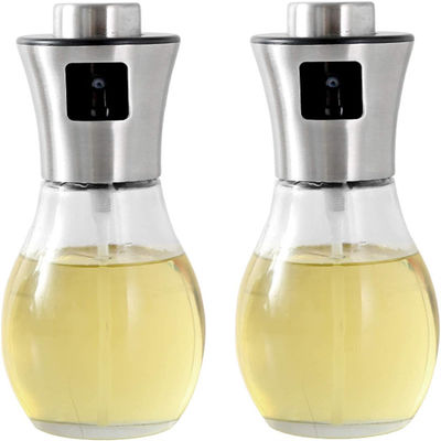 Flasca de aceite con spray de 165 ml de vidrio para cocinar ensalada BBQ