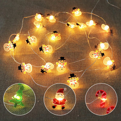 Séptero de Santa Claus Copos de nieve Calcetines de alce Luces de cuerdas LED para decoración de Navidad de hadas