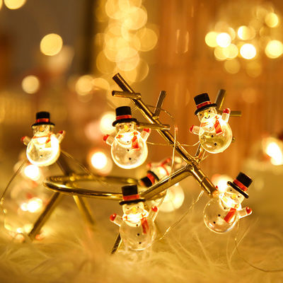 Séptero de Santa Claus Copos de nieve Calcetines de alce Luces de cuerdas LED para decoración de Navidad de hadas
