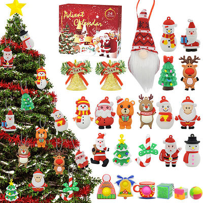 24pcs calendario de Navidad Adviento caja ciega dibujos animados Fidget juguete de peluche para niños juego de juego