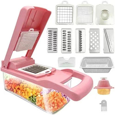 Cortador de cebolla multifuncional de mano Cortador de frutas Cortador de papas Pelar Mejor Venta 12 en 1