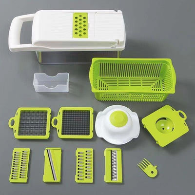 Cortador de cebolla multifuncional de mano Cortador de frutas Cortador de papas Pelar Mejor Venta 12 en 1