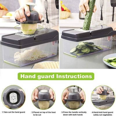 Cortador de cebolla multifuncional de mano Cortador de frutas Cortador de papas Pelar Mejor Venta 12 en 1