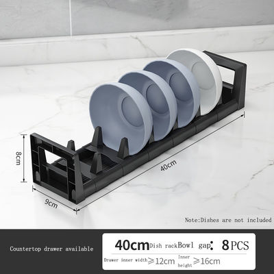 48*16*9,5 cm Portador de platos para el armario de la cocina, cajón de la bandeja, soporte retráctil para la vajilla