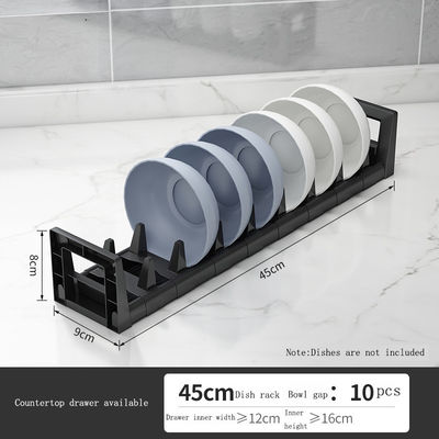 48*16*9,5 cm Portador de platos para el armario de la cocina, cajón de la bandeja, soporte retráctil para la vajilla