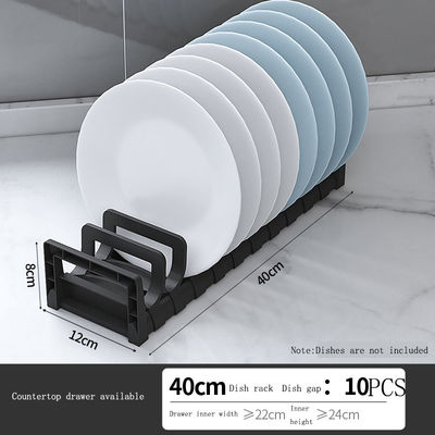 48*16*9,5 cm Portador de platos para el armario de la cocina, cajón de la bandeja, soporte retráctil para la vajilla