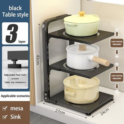 Organice su cocina de manera eficiente con este organizador de macetas de acero y debajo del fregadero