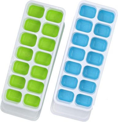 14 bandejas de cubos de hielo de material TPE PP con tapa extraíble fácil de soltar y resistente a derrames