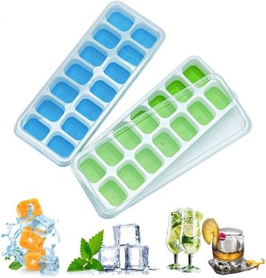 14 bandejas de cubos de hielo de material TPE PP con tapa extraíble fácil de soltar y resistente a derrames