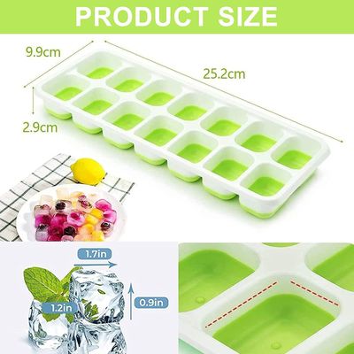 14 bandejas de cubos de hielo de material TPE PP con tapa extraíble fácil de soltar y resistente a derrames