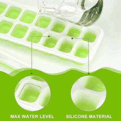 14 bandejas de cubos de hielo de material TPE PP con tapa extraíble fácil de soltar y resistente a derrames