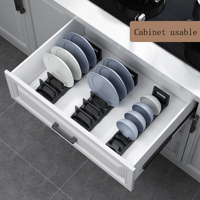 Cuaderno de plato ajustable para soportes de platos en el cajón del armario de la cocina Organizador de vajilla
