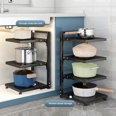 Organizador de lavabo de cocina negro para almacenamiento ajustable