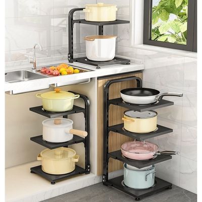 Organizador de lavabo de cocina negro para almacenamiento ajustable
