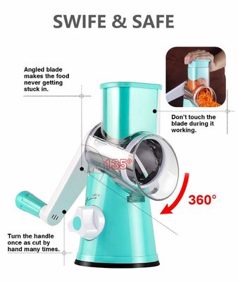 Mejor vendedor de frutas y hortalizas Grater rotativo Cortador de multifunción de acero inoxidable