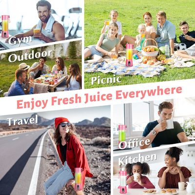 380 ml de capacidad Mini mezclador USB recargable jugo de frutas jugo portátil copa para el hogar
