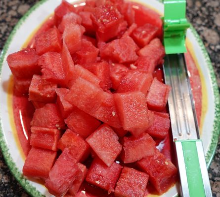 Cosechador de sandía de acero inoxidable para cubos de jugo refrescantes