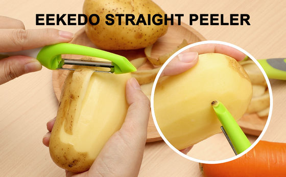 Logotipo personalizado de acero inoxidable de frutas y patatas Julienne de verduras para pelar 19*2,5*2cm
